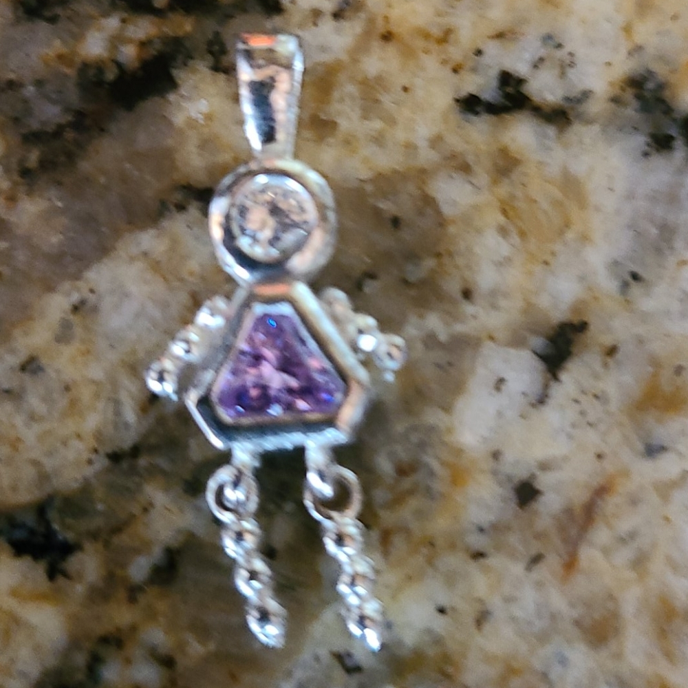 Sterling Silver June Birthstone Baby Charm